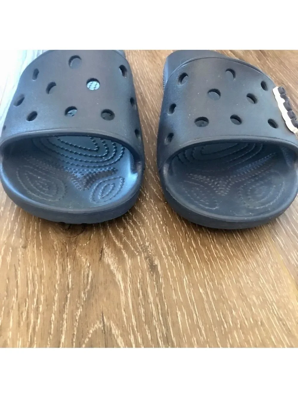 CROCS Classic II Slide Sandals Navy Blue men’s 3/women’s 5 with crocs charm